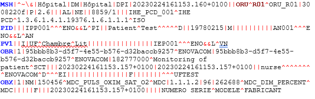 Message HL7 ORU Enovacom Patient Connect Interopérabilité biomédicale